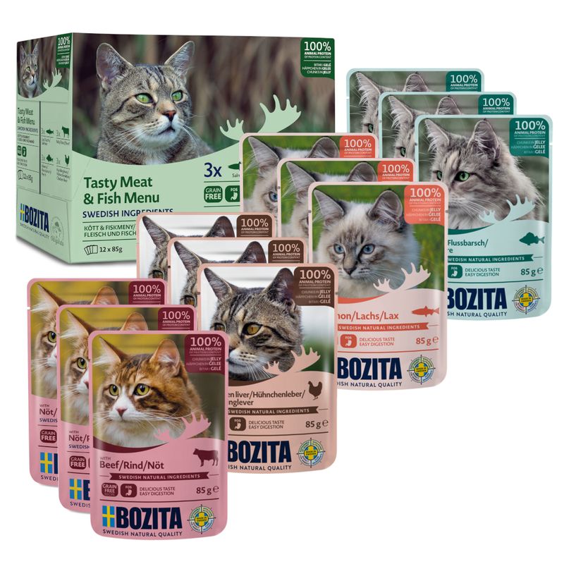 Bozita Chunks in Jelly Pouches 12 x 85g || undefined || view 2