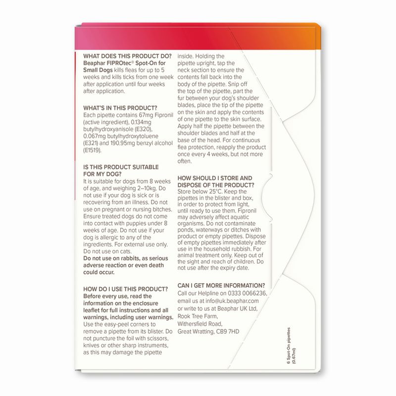 beaphar FIPROtec® Flea & Tick Spot-On for Dogs - S (2-10kg) || beaphar || view 3