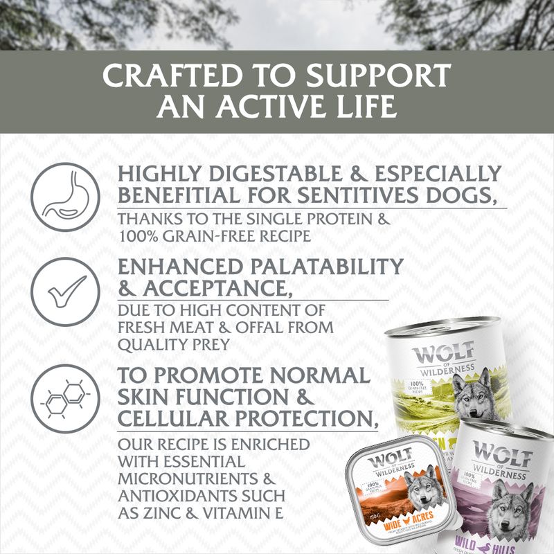 Wolf of Wilderness Adult Single Protein 6 x 400g || Wolf of Wilderness || view 3