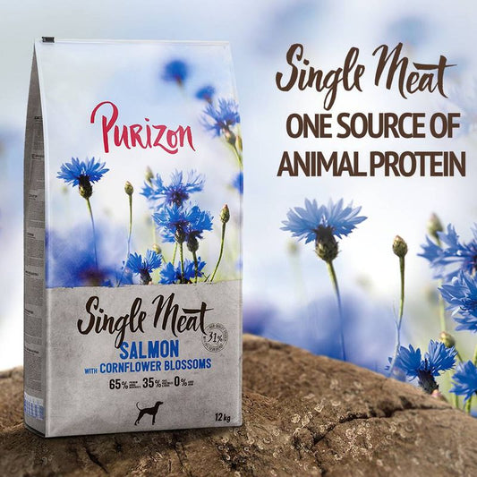 Purizon Single Meat Adult Dog - Grain-Free Salmon with Cornflower Blossoms || Purizon || view 1