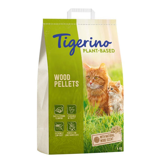 Tigerino Plant-Based Litter Wood Pellets - Natural Wood Scent (Unscented) || Tigerino || view 1