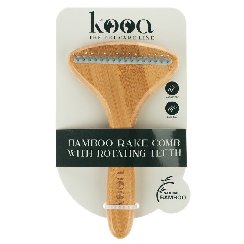 kooa Bamboo Undercoat Rake with Rotating Pins || kooa || view 10