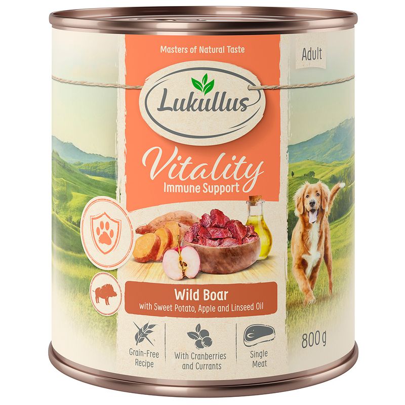 12 x 400g/800g Lukullus Vitality Wet Dog Food - 10 + 2 Free! * || Lukullus || view 2
