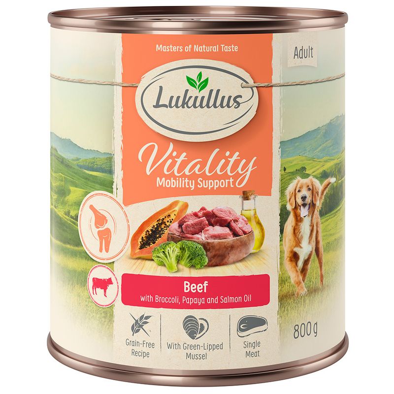 12 x 400g/800g Lukullus Vitality Wet Dog Food - 10 + 2 Free! * || Lukullus || view 1