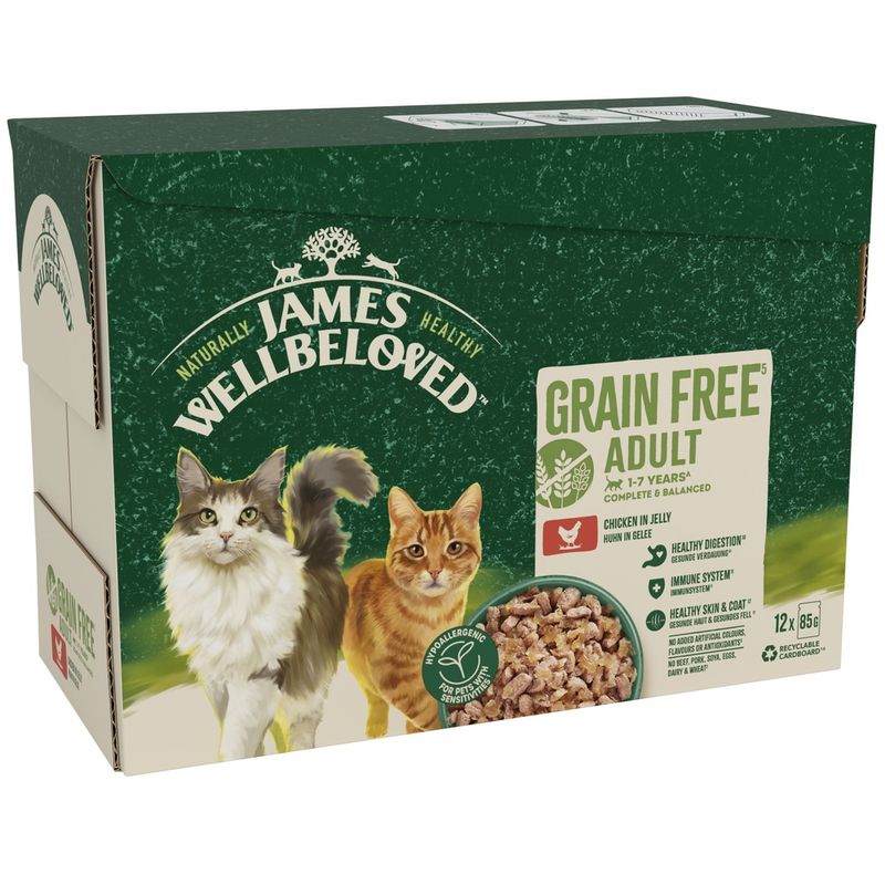 James Wellbeloved Adult Cat Hypoallergenic Pouches - Chicken in Jelly || James Wellbeloved || view 1