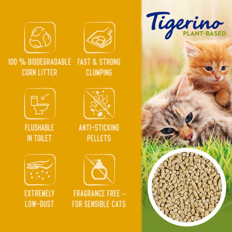 Tigerino Plant-Based Litter Corn Pellets - Sensitive (Unscented) || Tigerino || view 3