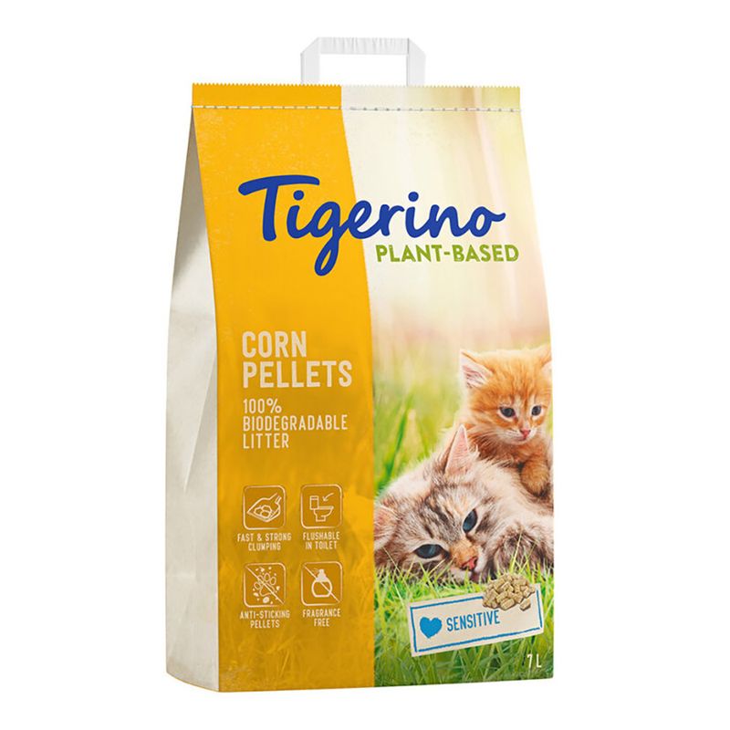 Tigerino Plant-Based Litter Corn Pellets - Sensitive (Unscented) || Tigerino || view 1