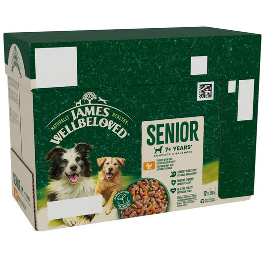 James Wellbeloved Senior Hypoallergenic Pouches – Turkey in Gravy || James Wellbeloved || view 1