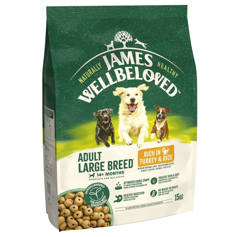 James Wellbeloved Adult Large Breed Dog Hypoallergenic Turkey & Rice || James Wellbeloved || view 3