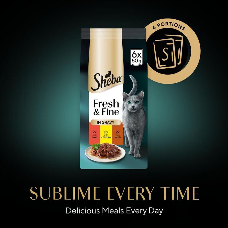 Sheba Fresh & Fine in Gravy Mini Pouches 6 x 50g || Sheba || view 20