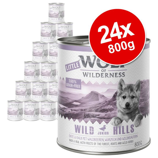 Wolf of Wilderness Junior Duo-Protein Recipe Saver Pack 24 x 800g || Wolf of Wilderness || view 1
