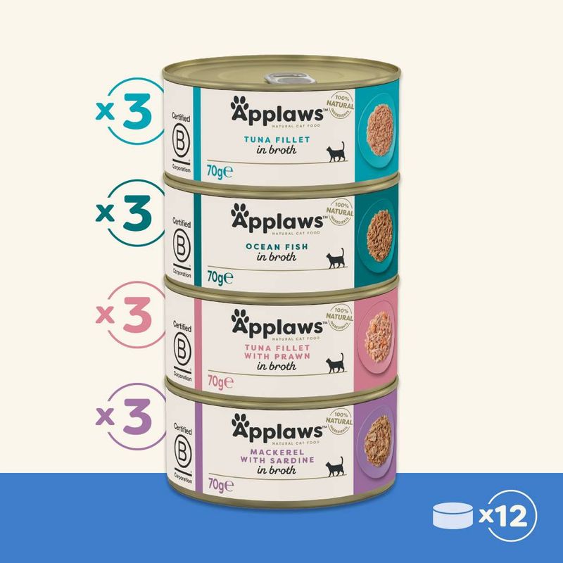 Applaws Adult Mixed Pack Cat Cans in Broth 48 x 70g || undefined || view 3