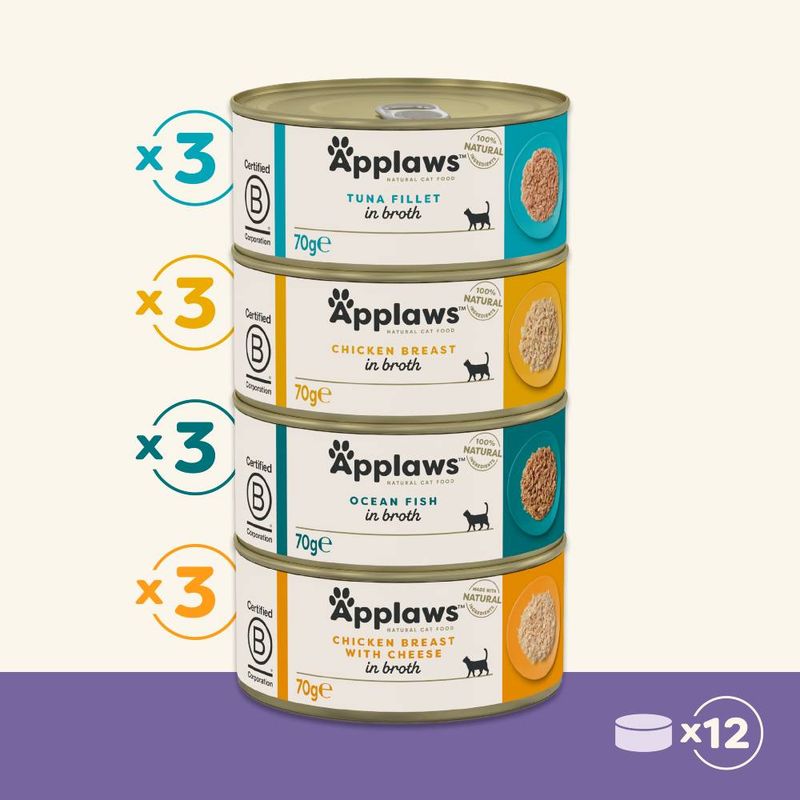 Applaws Adult Mixed Pack Cat Cans in Broth 48 x 70g || undefined || view 7