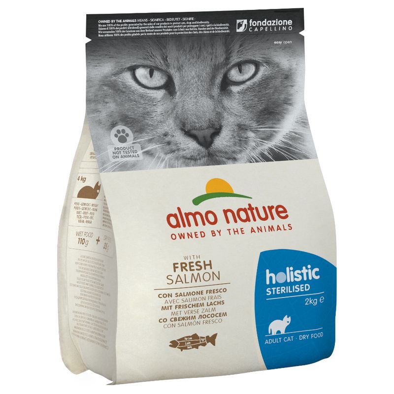 Almo Nature Holistic Sterilised Salmon & Rice Kibble for Cats || Almo Nature Holistic || view 3