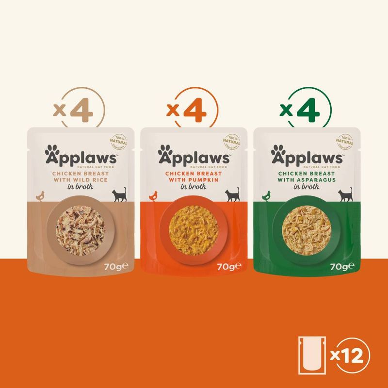 Applaws Adult Mixed Pack Cat Pouches in Broth 70g || undefined || view 2