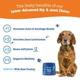 Zesty Paws Senior Advanced Hip & Joint Chews Mobility - Turkey || Zesty Paws || view 2