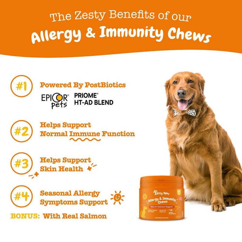 Zesty Paws Allergy & Immunity Chews - Salmon || Zesty Paws || view 3