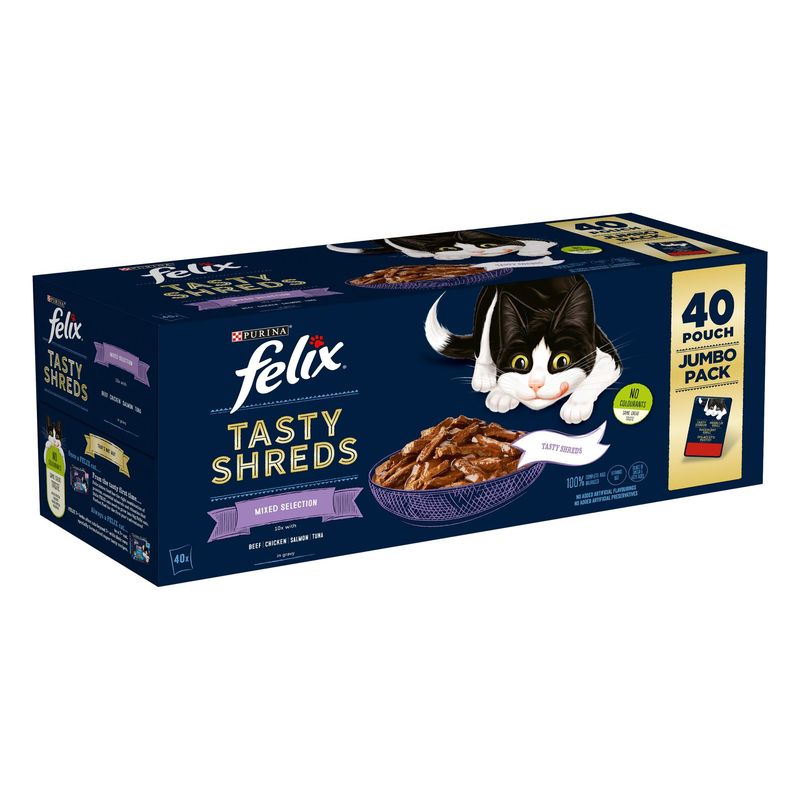 Felix Tasty Shreds Jumbo Pack 40 x 80g || undefined || view 1