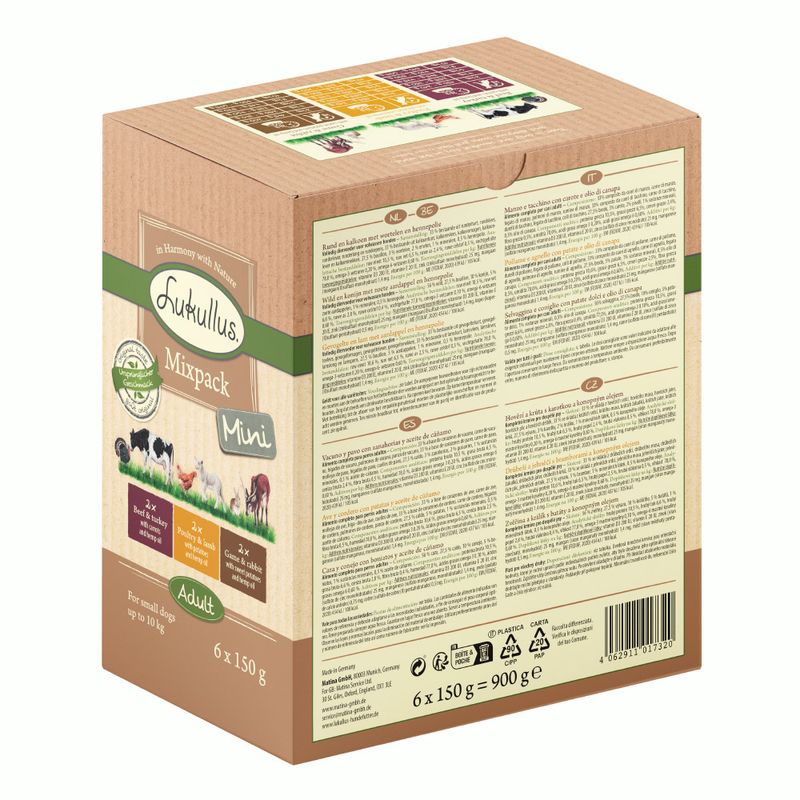 Lukullus Natural Adult Mini Grain-free Pouches 6 x 150g || Lukullus || view 5