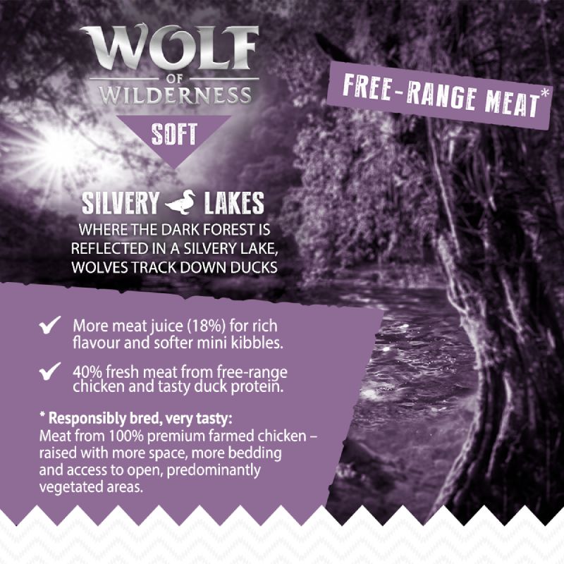 Wolf of Wilderness Adult Mini Soft "Silvery Lakes" - Chicken with Duck || Wolf of Wilderness || view 5